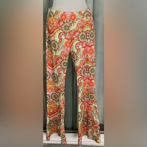 Multicoloured Floral Boho Elastic High Waisted Leggings NWOT 🌻